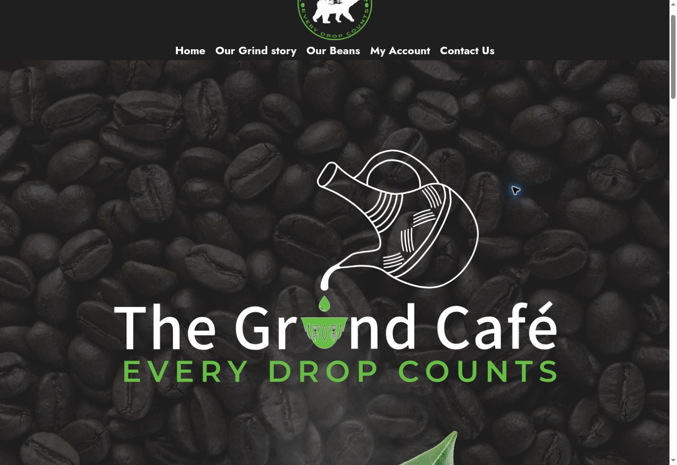The Grind Café website design