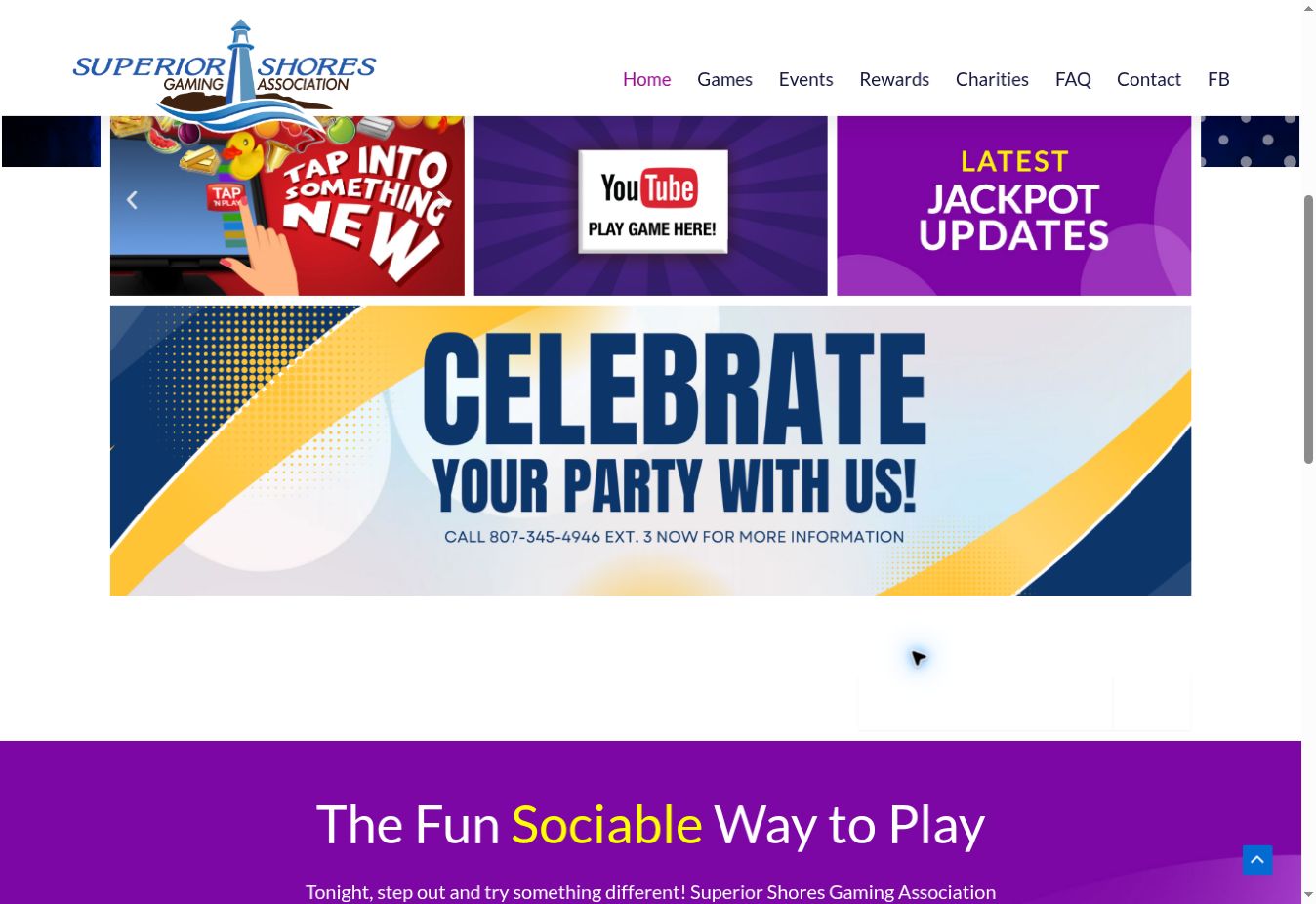 Superior Shores Gaming website design